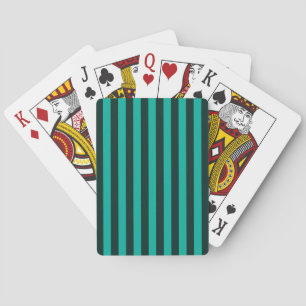 Jeu De Cartes Décor à rayures verticales turquoise