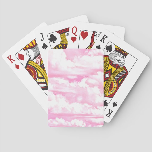 Jeu De Cartes Décor Clair Rose Élégant Nuages (dos)