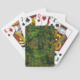 Jeu De Cartes Décor de Camouflage vert numérique de style Woodla