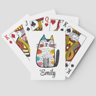 Jeu De Cartes Décor de chats de caricature coloré mignon