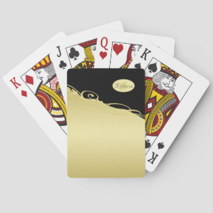 Jeu De Cartes Décor de luxe sur or & noir, Monogramme