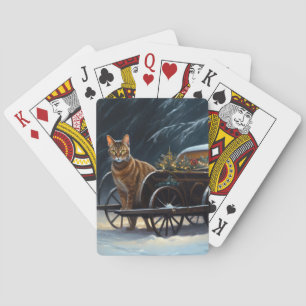 Jeu De Cartes Décor de Noël Abyssinian Snowy Sleigh Ride