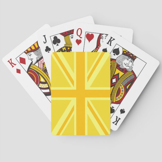 Jeu De Cartes Décor du drapeau britannique de l'Union Jack jaune (dos)