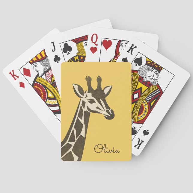 Jeu De Cartes Décor en tête de girafe de mignonne (dos)