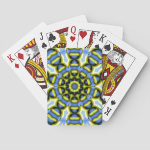 Jeu De Cartes Décoration Kaléidoscope Bleu Jaune