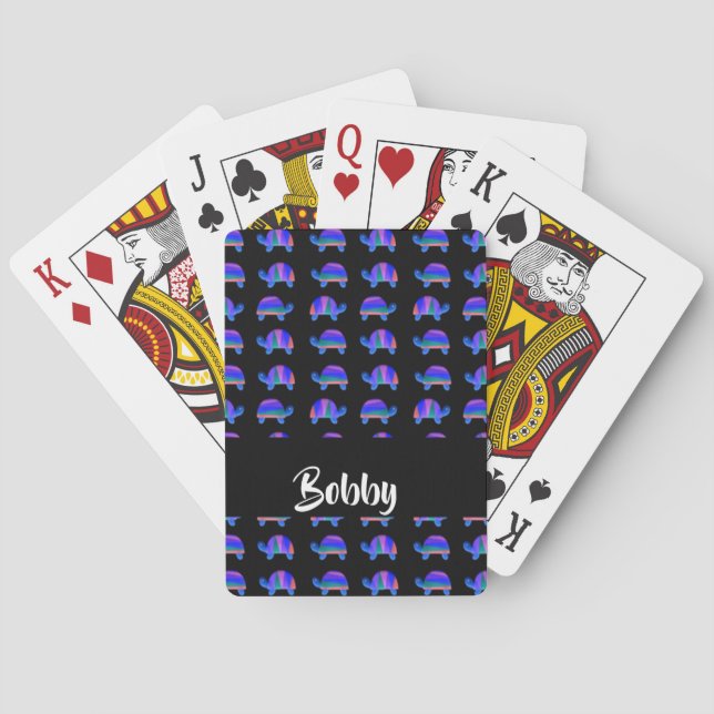 Jeu De Cartes Decorative blue turtles (dos)