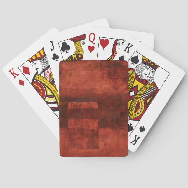 Jeu De Cartes Deep Crimson Painting with Geometric Shapes (dos)