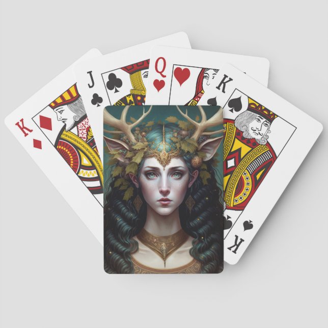 Jeu De Cartes Deer Lady Imaginaire Art Jouer Cartes (dos)