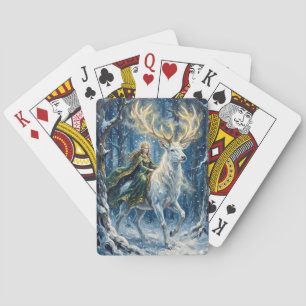 Jeu De Cartes Déesse celtique & Cerf blanc lumineux