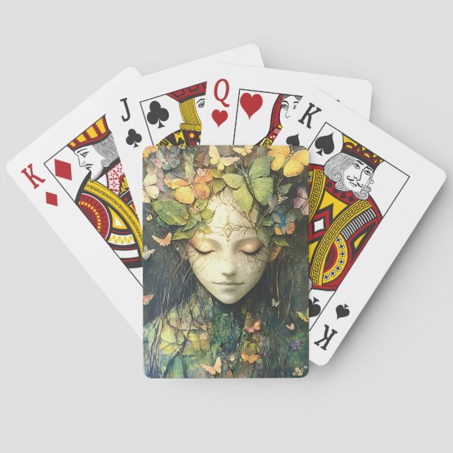 Jeu De Cartes Déesse de la Forêt Enchantée avec Papillons (2) (dos)