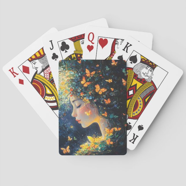 Jeu De Cartes Déesse de la Forêt Enchantée avec Papillons (5) (dos)