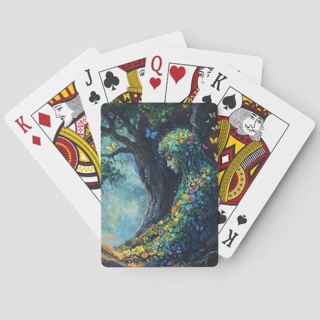 Jeu De Cartes Déesse de la forêt enchantée avec papillons (6) (dos)
