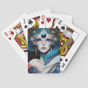 Jeu De Cartes Déesse masquée cosmique Queen Imaginaire Art