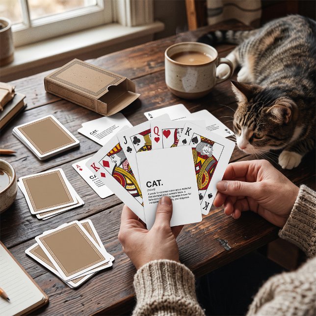 Jeu De Cartes Définition de chat Nom Amoureux de chat drôle (Créateur téléchargé)