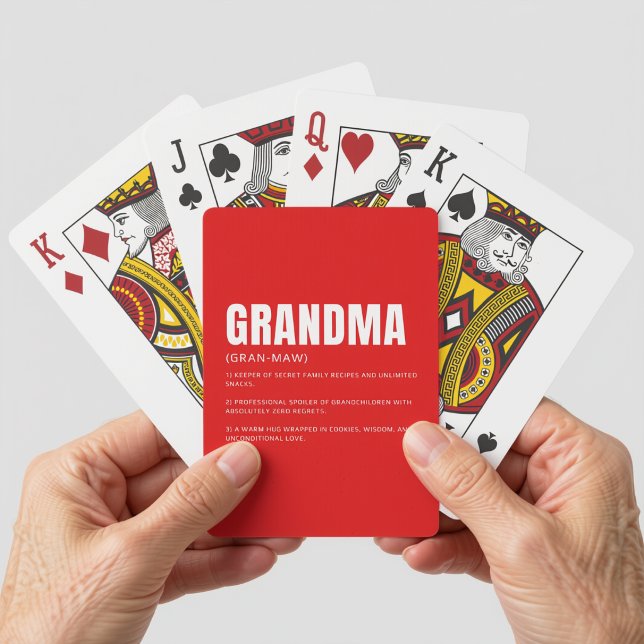 Jeu De Cartes Définition de grand-mère drôle et sincère (Créateur téléchargé)