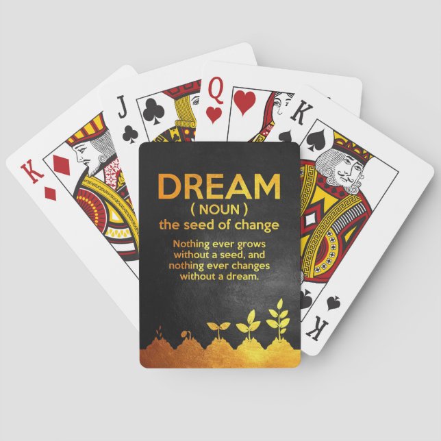 Jeu De Cartes Définition de rêve de citation de bonheur (dos)