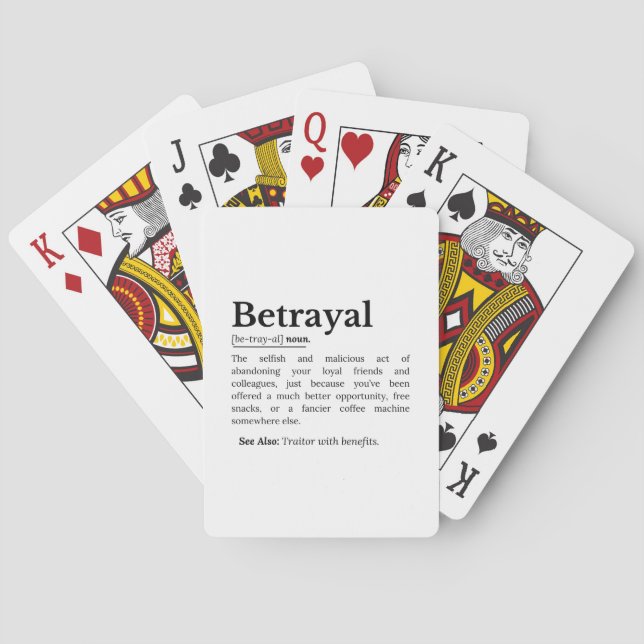 Jeu De Cartes Définition de trahison Version amusante (dos)