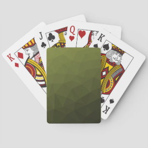 Jeu De Cartes Dégradé de vert olive de l'armée à motif géométriq