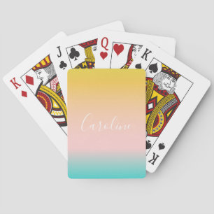 Jeu De Cartes Dégradé pastel d'été   Nom de script personnalisé 