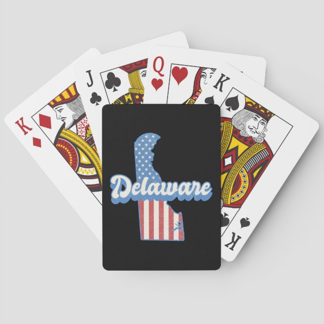 Jeu De Cartes Delaware USA Map Drapeau américain (dos)