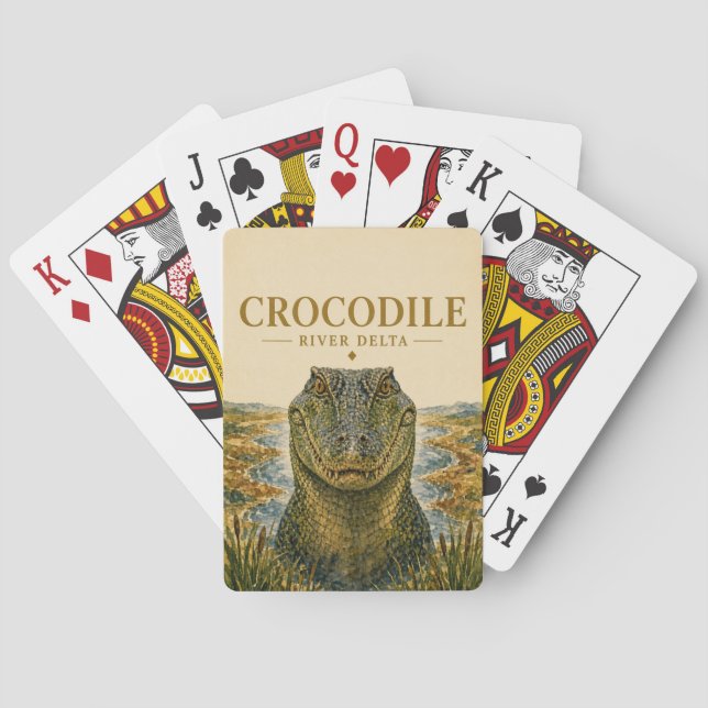 Jeu De Cartes Delta de la rivière Crocodile Faune (dos)