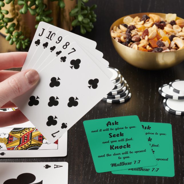 Jeu De Cartes Demander Knock Matthieu 7:7 Verse de la Bible (In Situ)