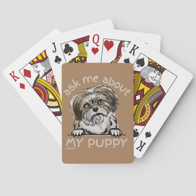 Jeu De Cartes DEMANDEZ-MOI À PROPOS DE MON PUPPY drôle mignon ca (dos)