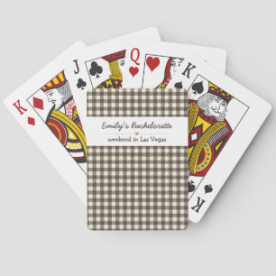 Jeu De Cartes Demoiselle d'honneur motif à carreaux noirs en gin