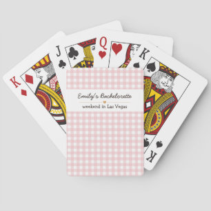 Jeu De Cartes Demoiselle d'honneur motif à carreaux rose gingham