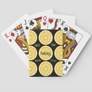 Jeu De Cartes Demoiselle tranche de citron noir et jaune