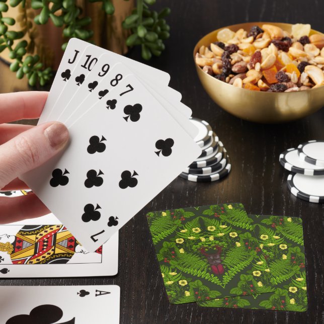 Jeu De Cartes Dendroctones et fougères, feuilles verts (In Situ)