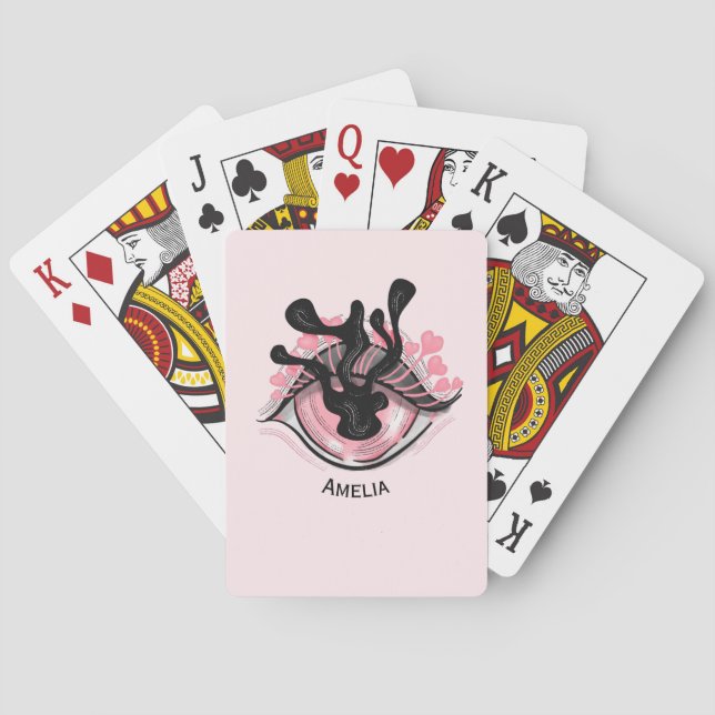 Jeu De Cartes Déplaisant Oeil rose mignon Nom du dieu étrange (dos)