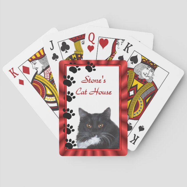 Jeu De Cartes Des cartes de jeu de voies de chat - personnalisez (dos)