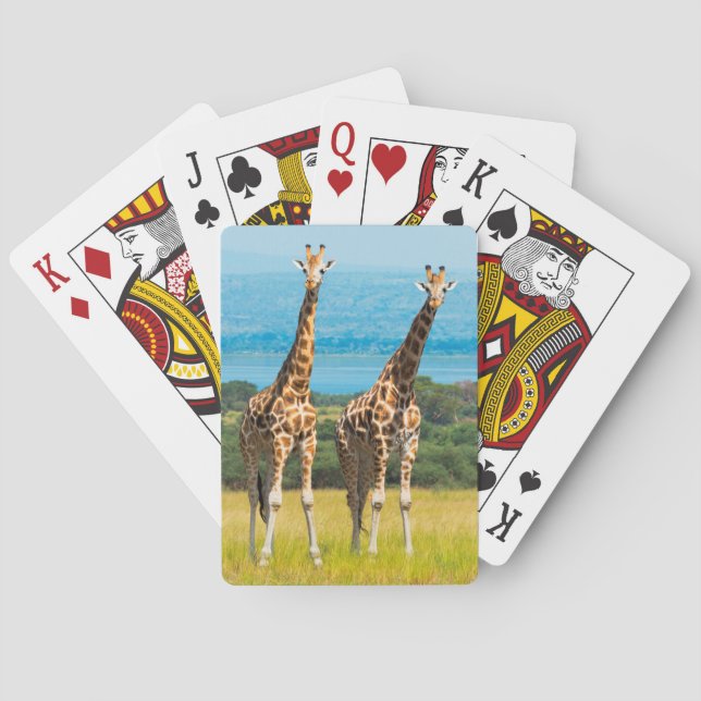 Jeu De Cartes Des girafes sur la savane, Ouganda (dos)