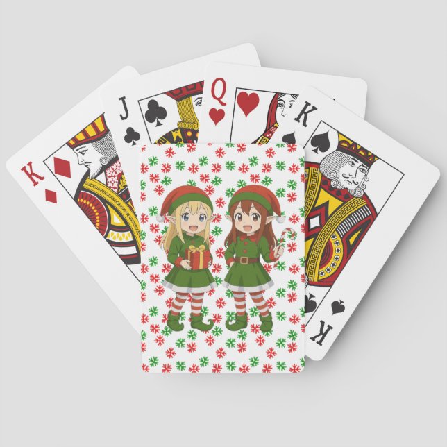 Jeu De Cartes Des lutins de Noël anime mignons (dos)