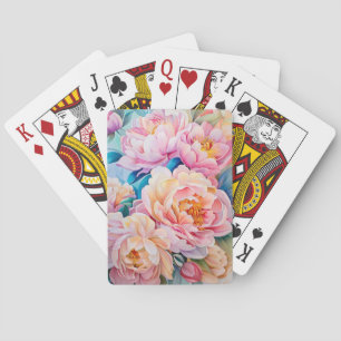 Jeu De Cartes Des pivoines florissantes en Soft Pastel