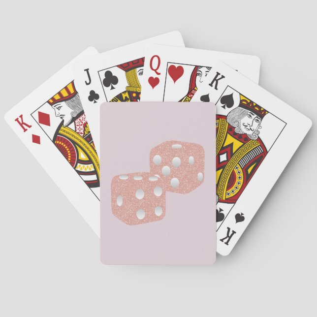 Jeu De Cartes Dés scintillants roses girly (dos)