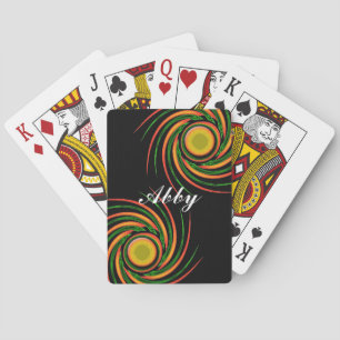 Jeu De Cartes Des torrents vibrants Des spirales Abstraites colo