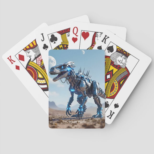 Jeu De Cartes Désert de Cyborg Dinosaur Imaginaire mignon (dos)
