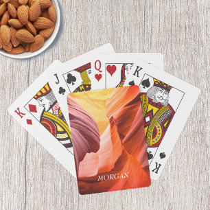 Jeu De Cartes Desert Slot Canyon ou votre photo, nom blanc
