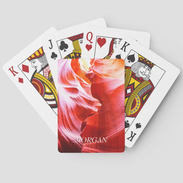 Jeu De Cartes Desert Slot Canyon ou votre photo, Nom Blanc, Vs 2 (dos)