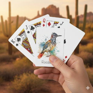 Jeu De Cartes Desert Spirit, Roadrunner en Aquarelle, coutume