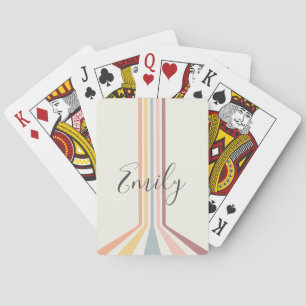 Jeu De Cartes Design à rayures de style rétro Pastel