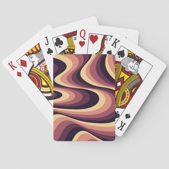 Jeu De Cartes Design abstrait violet, rose et beige (dos)