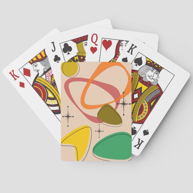 Jeu De Cartes Design atomique rétro du milieu du siècle  (dos)