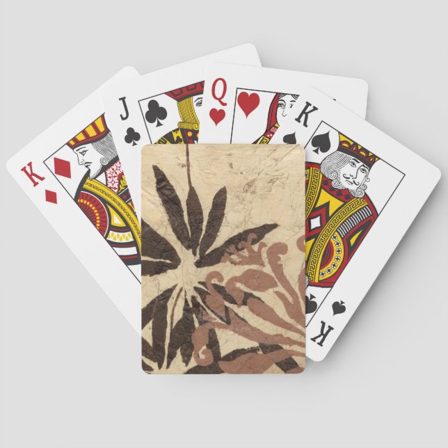 Jeu De Cartes Design de crayon floral avec Feuilles tawny (dos)