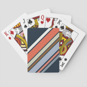 Jeu De Cartes Design de rayures de style rétro diagonale