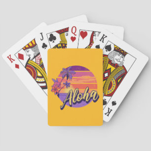 Jeu De Cartes Design de texte de style rétro "Aloha"