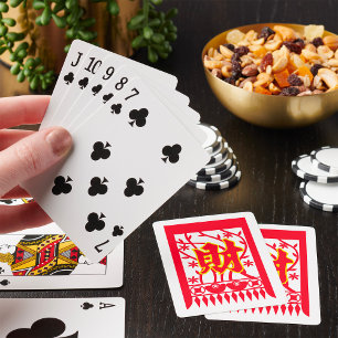 Jeu De Cartes Design d'enveloppe rouge chinoise avec symbole de