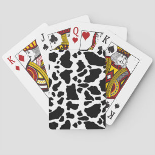 Jeu De Cartes Design d'impression de vache, noir et blanc